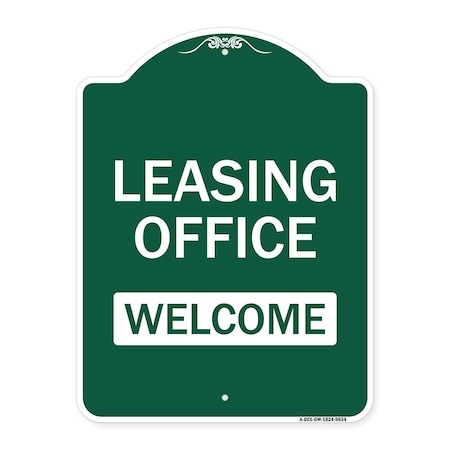 Leasing Office Welcome Heavy-Gauge Aluminum Architectural Sign